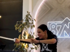 CJ Perry (Lana) Knows How to Handle A Sword