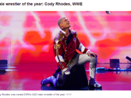 Cody Rhodes Triumphs as ESPN's Male Wrestler of the Year 2023